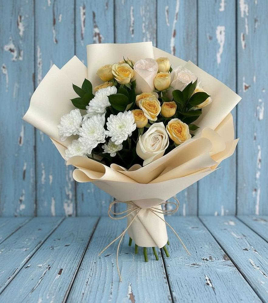 Букет цветов из: Розы и Хризантемы в Солослово
