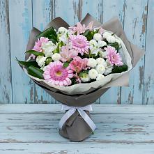 Букет цветов из:  Герберы, Альстромерии и Хризантемы в Солослово