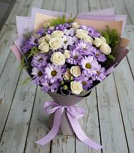 Букет цветов из:  Хризантемы и Розы в Солослово